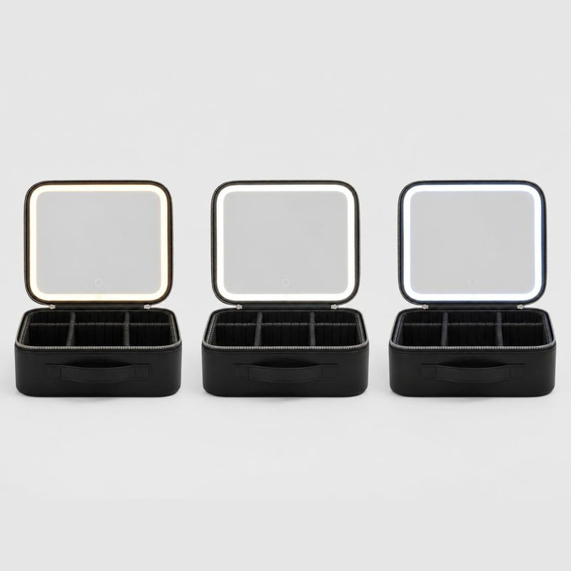 Warm, natural and cool light settings on the LED mirror