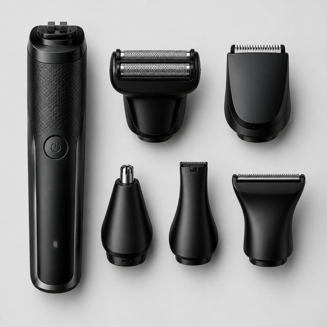 5-in-1 grooming kit: handle and five heads