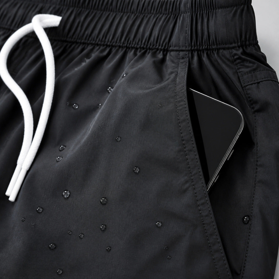 Drawstring waist and side pocket detail