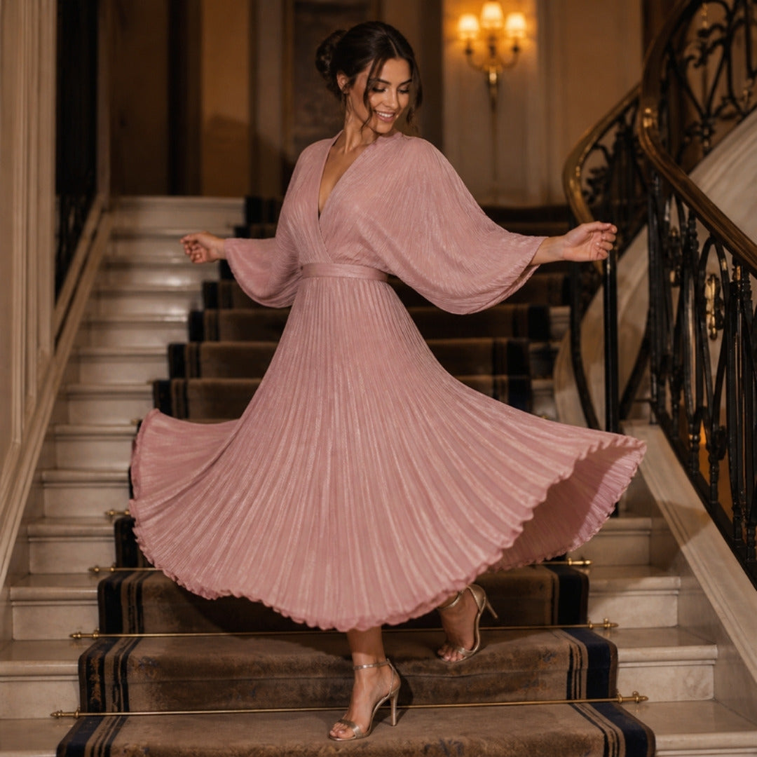 Pleats flaring on a staircase