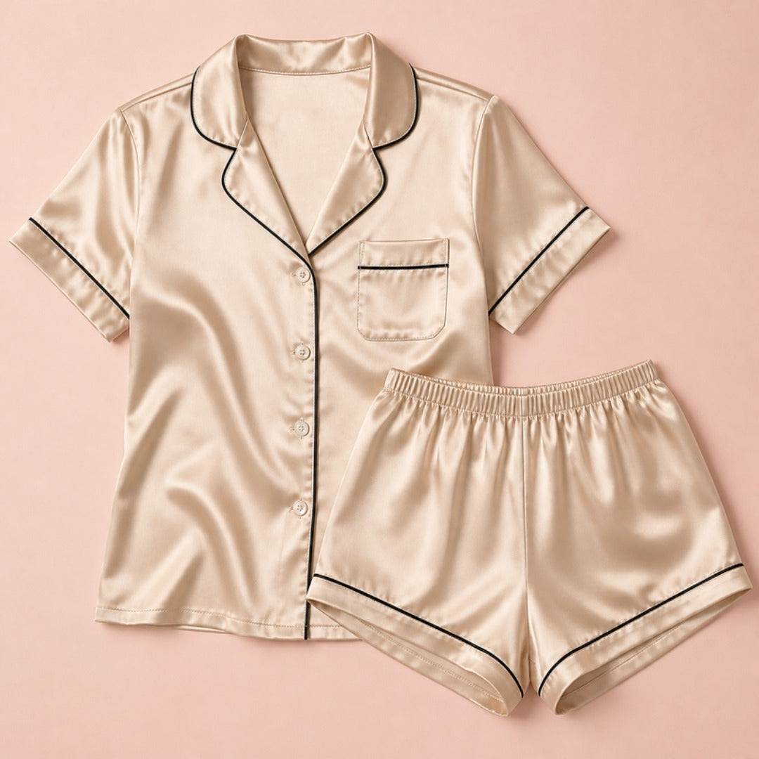 Champagne satin pyjama set
