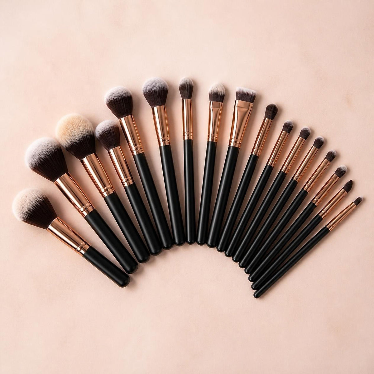 All 20 brushes fanned out