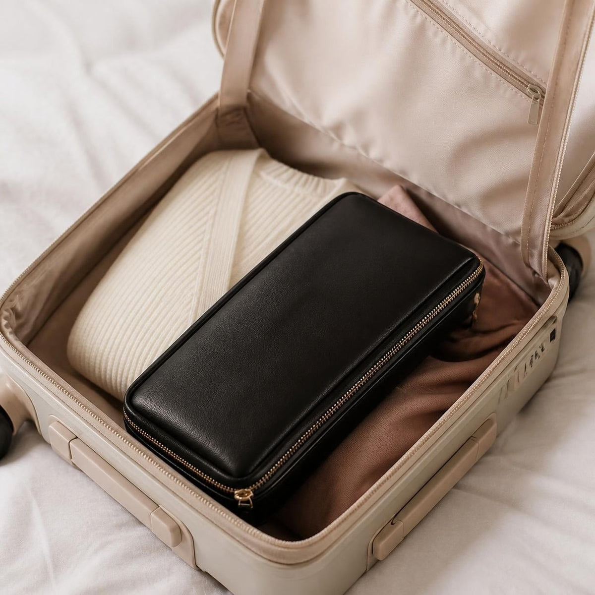 Packed in a suitcase