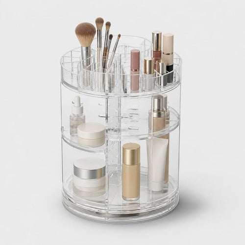 Vanigo 360 Rotating Makeup Organiser in clear acrylic