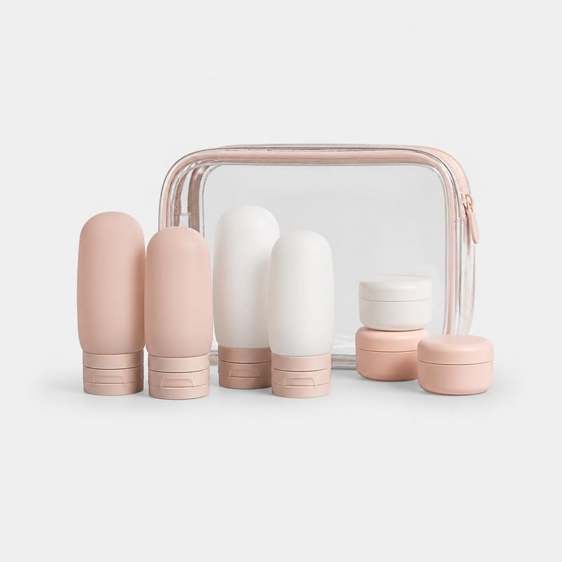Vanigo Leak-Proof Travel Bottle Set with clear pouch