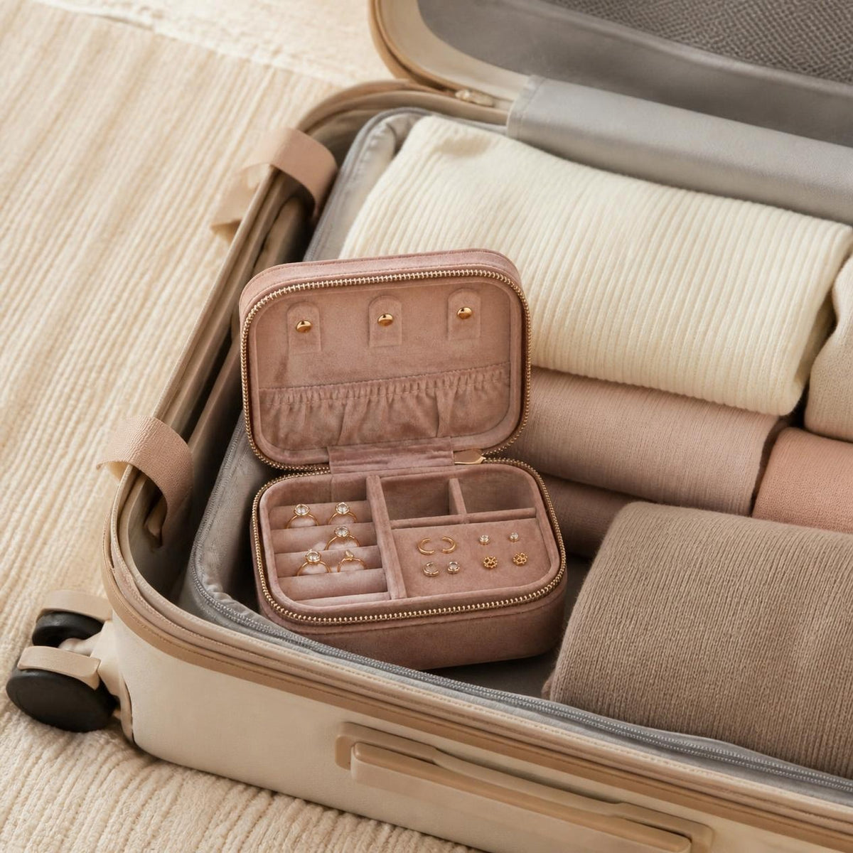 Packed in a suitcase